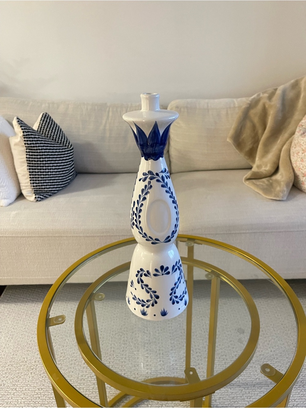 Blue and White Ceramic Decorative Vase